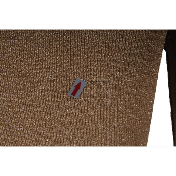 Dolce & Gabbana Womens V Neck Metallic Sweater Medium Pullover Long Sleeve - Picture 9 of 11